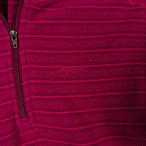 Patagonia Hot Pink Fuchsia Fleece 1/4 Zip Pull-Over Top Kids Size Large - Picture 2 of 6